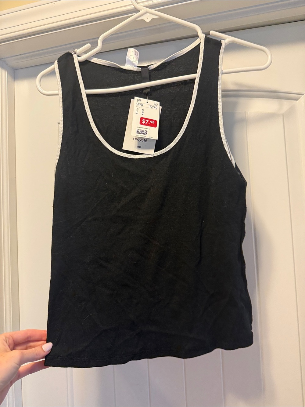 H&M Black Tank Top with White Trim